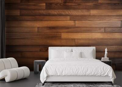 Parquet wood texture, dark wooden floor background. Brown wood texture of floor with natural pattern Wall mural