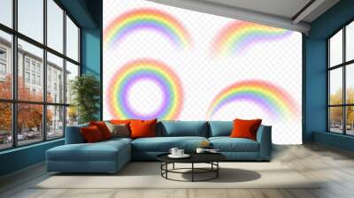 Realistic rainbow set. Sky magic spectrum fantasy effect Wall mural