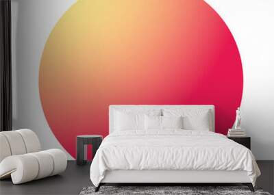 Red circle color gradients. Rounded vibrant sphere buttons. Vector holographic setustrator Artwork Wall mural