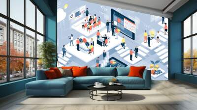 Business people and technology Wall mural