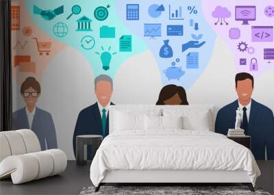 Business people and their skills Wall mural