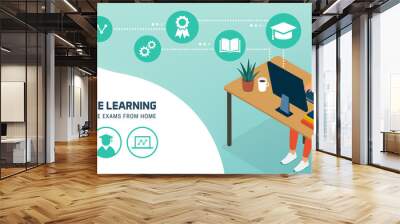 E-learning platform and distance learning Wall mural