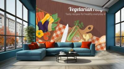 Healthy eating and tasty recipes Wall mural