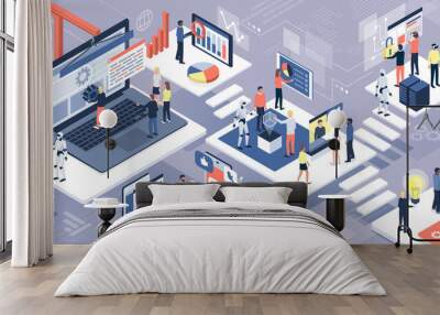 Information technology, communication and AI Wall mural