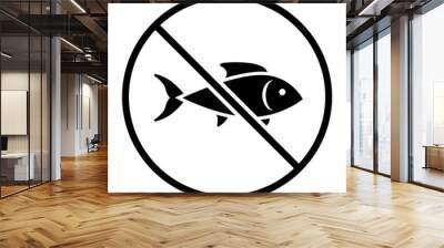 No fish one color vector icon Wall mural