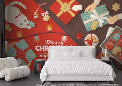 Preparing for Christmas Wall mural