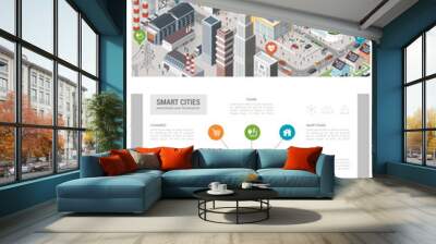 Smart city infographic Wall mural