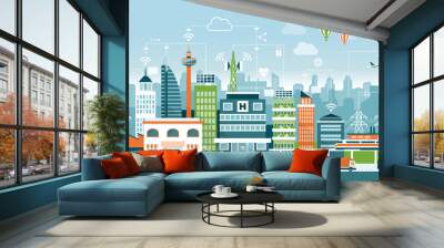 Smart city Wall mural