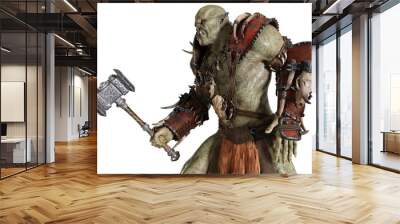 Orc 3d illustration isolated on white background Wall mural