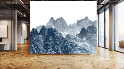 Snowy mountains Isolate on white background 3d illustration Wall mural