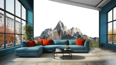 Snowy mountains Isolate on white background 3d illustration Wall mural