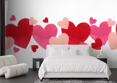 Happy Valentines day watercolor vector illustration. Wall mural