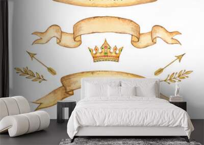 Watercolor set of ribbons Wall mural