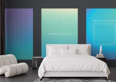 Abstract gradient web background set vector illustration. Wall mural