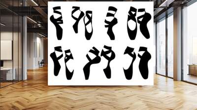 Pointe shoes bundle stencil template silhouette for cutting programs Wall mural