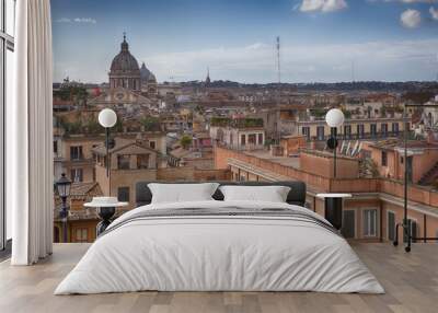 Panoramic view of Rome and St. Peter's Basilica, Italy Wall mural