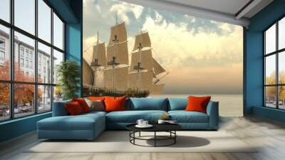 old detailed ship hsm victory - 3d render Wall mural