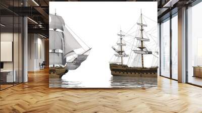 old merchant ship - 3d render Wall mural