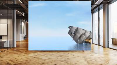 Pirate Ship sinking - 3D render Wall mural