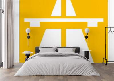 Yellow highway icon Wall mural