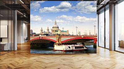 blackfriars bridge and st. paul's cathedral, london Wall mural