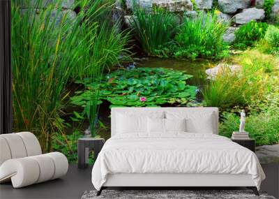 pond landsaping Wall mural