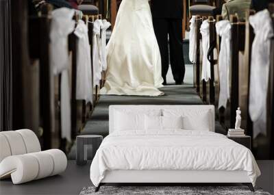 Wedding in church Wall mural