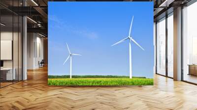 wind turbines in field Wall mural