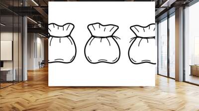 Wonton chinese cuisine doodle icon. Asian food vector illustration, isolated on white. Wall mural