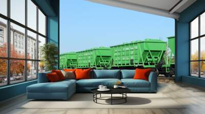 freight rail cars for the transport of bulk cargo (hopper) Wall mural