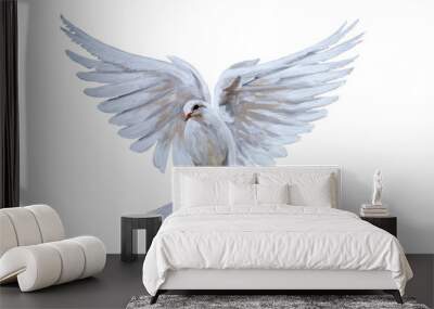 A free flying white dove Wall mural