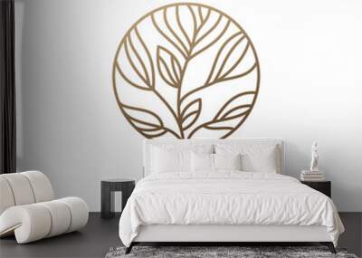 Tropical plant logo Wall mural