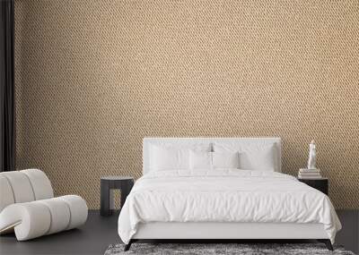 Beige fabric close-up, small stitches of thread, background wallpaper, uniform texture pattern Wall mural