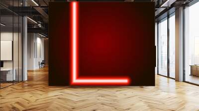 single light red neon letter L of vector illustration Wall mural