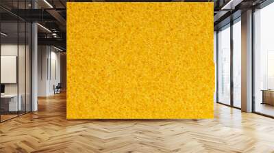 Yellow foam rubber sponge, pores close-up background wallpaper, uniform texture pattern Wall mural