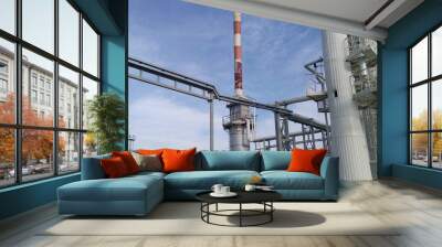 Distillation columns and heating furnace Wall mural