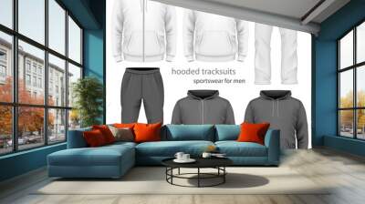 Men hooded tracksuit. Wall mural