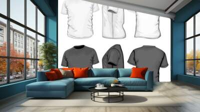 vector. men's t-shirt design template. no mesh. Wall mural