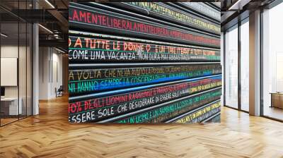 Serranda nera con scritte colorate, Milano Wall mural