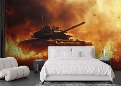 Inferno War Machine
A powerful tank emerges through a blazing inferno, showcasing both its resilience and dominance in harsh combat conditions. The fiery backdrop highlights the intensity of battle, s Wall mural