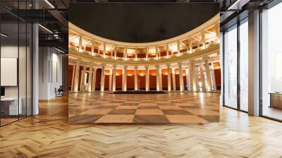 Zappeion megaro inner yard by night, Athens, Greece, Europe Wall mural