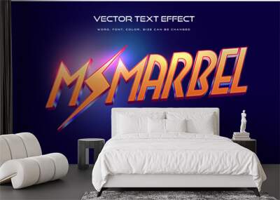 Hero ms marbel lightning editable superhero style text effect Wall mural