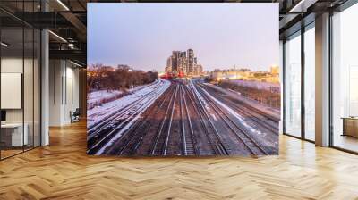 Liberty Village during sunset.
 Wall mural