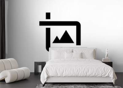 Photo crop icon. Image edit sign Wall mural