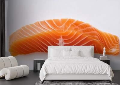 Sashimi salmon with white background isolated Wall mural