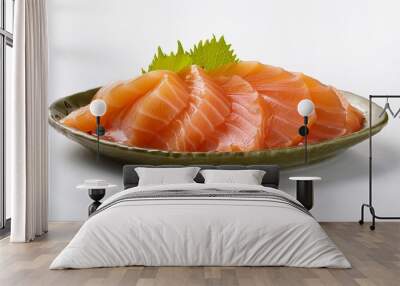 Sashimi with sauce on white background isolated Wall mural