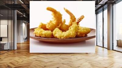 Shrimp tempura with white background isolated Wall mural