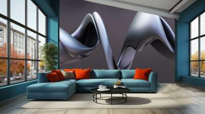 abstract art sculpture with dark surface futuristic wallpaper background 3d render illustration Wall mural