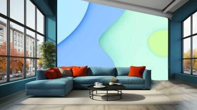 abstract curvy modern colourful futuristic minimalistic shape 3d rendering illustration background Wall mural