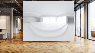 full 360 degree pnaorama environment map of empty plain white studio with big windows and bright day lighting 3d render illustration hdri hdr vr style Wall mural